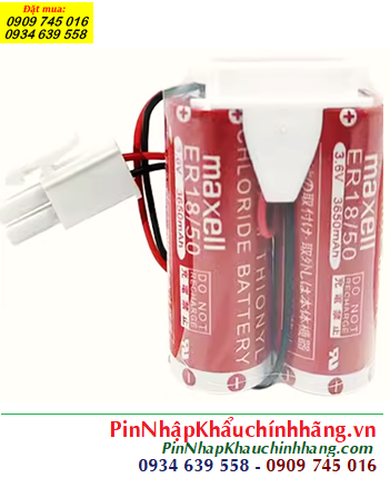 Maxell 2ER18/50, Pin nuôi nguồn PLC Maxell 2ER18/50 lithium 3.6v 7300mAh (2 viên ghép đôi)